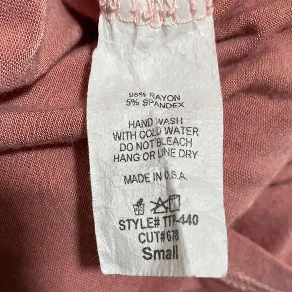 Sleeveless Ruffled Pink Tank Top Tunic Small - Picture 4 of 5